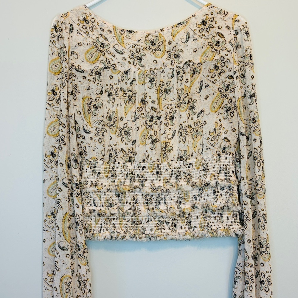 Free People Cream and Yellow Paisley Blouse - Picture 2 of 6